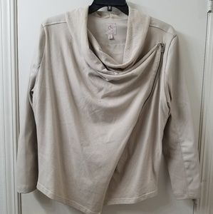 Dress Barn Cream Leather Jacket xl